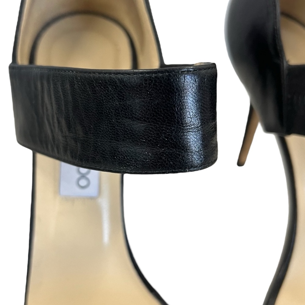 Jimmy Choo Black Leather Open Toe Sandals Size 40‎ (EU) - Picture 7 of 14
